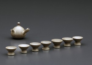 「ミニ茶器　灰色焼締」 Small Tea Set, Unglazed